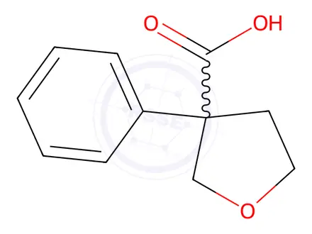 Chemical structure of 3-Furancarboxylic acid, tetrahydro-3-phenyl-