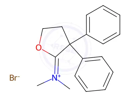 Chemical structure of Dihydro-N,N-dimethyl-3,3-diphenyl-2(3H)-furaniminium Bromide
