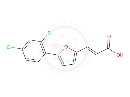 Chemical structure of 3-[5-(2,4-Dichlorophenyl)-2-furyl]acrylic acid