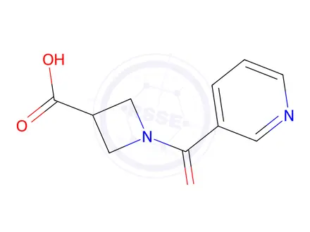 Chemical structure of 1-(pyridine-3-carbonyl)azetidine-3-carboxylic acid