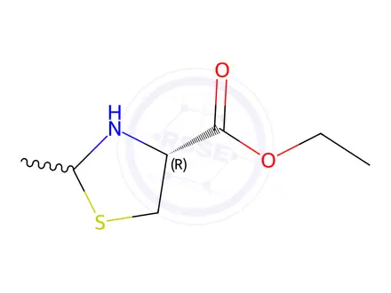 Chemical structure of ethyl (4R)-2-methyl-1,3-thiazolidine-4-carboxylate