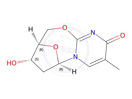 Chemical structure of O2,5'-ANHYDROTHYMIDINE