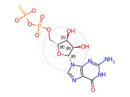 Chemical structure of Guanosine 5’-O-(2-Thiodiphosphate) Trilithium Salt