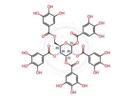 Chemical structure of Pentagalloylglucose