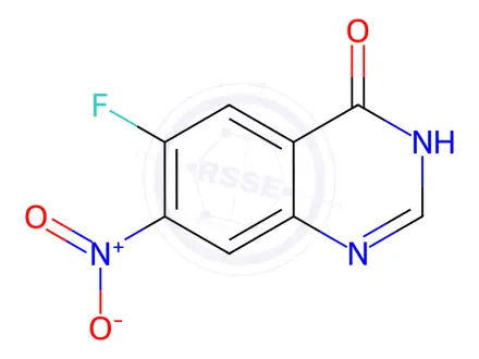Chemical structure of 6-fluoro-7-nitroquinazolin-4(3H)-one