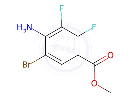 Chemical structure of Benzoic acid, 4-amino-5-bromo-2,3-difluoro-, methyl ester