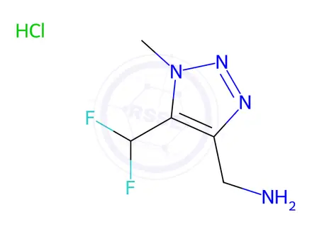 Chemical structure of (5-(Difluoromethyl)-1-methyl-1H-1,2,3-triazol-4-yl)methanamine (hydrochloride)