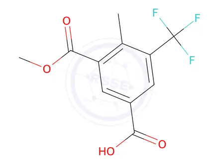 Chemical structure of 1,3-Benzenedicarboxylic acid, 4-methyl-5-(trifluoromethyl)-, 3-methyl ester