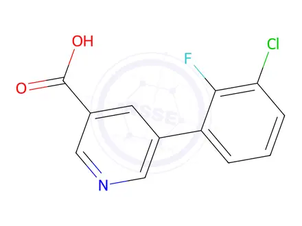 Chemical structure of 5-(3-Chloro-2-fluorophenyl)nicotinic acid