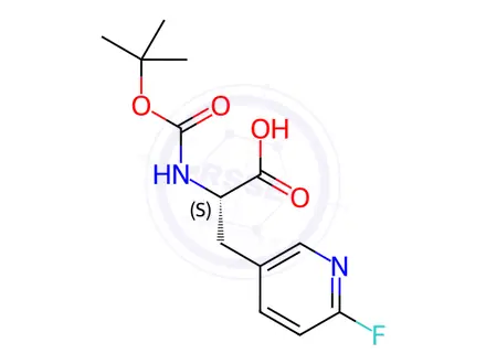 Chemical structure of (S)-2-((tert-butoxycarbonyl)amino)-3-(6-fluoropyridin-3-yl)propanoicacid