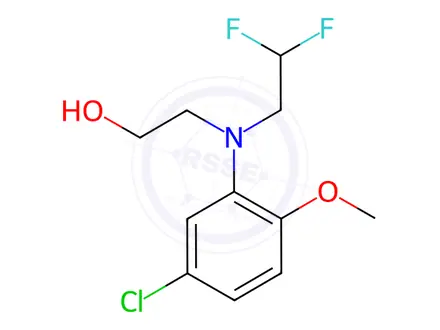 Chemical structure of Ethanol, 2-(5-chloro-2-methoxyphenyl)(2,2-difluoroethyl)amino-