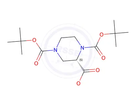 Chemical structure of (S)-1,4-Di-tert-butyl 2-methyl piperazine-1,2,4-tricarboxylate