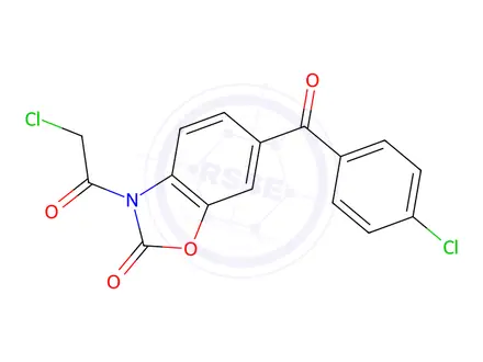 Chemical structure of 3-(2-Chloroacetyl)-6-(4-chlorobenzoyl)benzo[d]oxazol-2(3H)-one