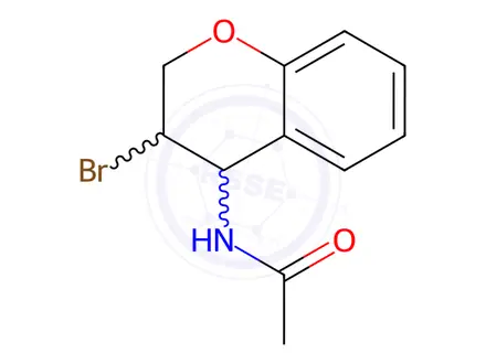 Chemical structure of Acetamide, N-[(3R,4S)-3-bromo-3,4-dihydro-2H-1-benzopyran-4-yl]-, rel-