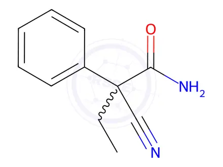 Chemical structure of rac 2-Cyano-2-phenylbutanamide