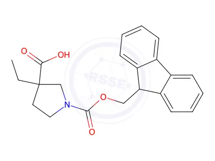 Chemical structure of 3-Ethyl-1-{[(9h-fluoren-9-yl)methoxy]carbonyl}pyrrolidine-3-carboxylic acid
