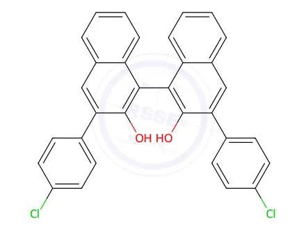 Chemical structure of (S)​-3,​3'-Bis(4-​chlorophenyl)​-[1,​1'-​binaphthalene]​-​2,​2'-​diol