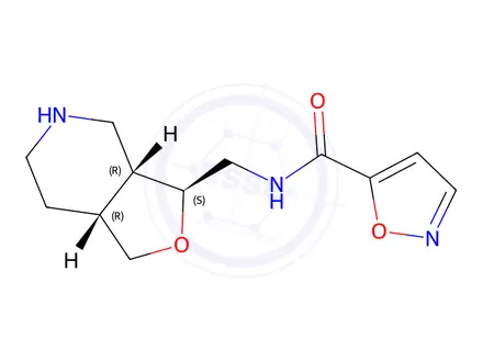 Chemical structure of Rel-N-(((3S,3Ar,7Ar)-Octahydrofuro[3,4-C]Pyridin-3-Yl)Methyl)Isoxazole-5-Carboxamide