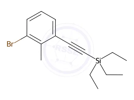 Chemical structure of Benzene, 1-bromo-2-methyl-3-[2-(triethylsilyl)ethynyl]-