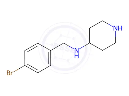 Chemical structure of N-(4-Bromobenzyl)piperidine-4-amine dihydrochloride