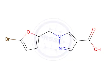 Chemical structure of 1-[(5-bromofuran-2-yl)methyl]-1h-pyrazole-4-carboxylic acid