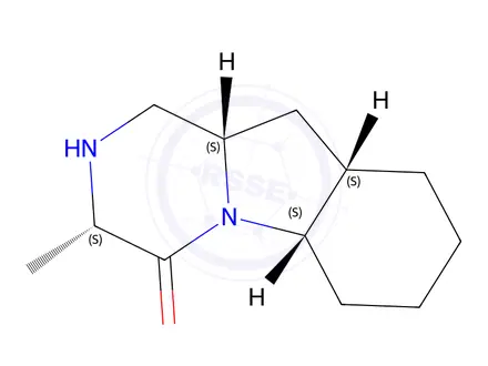 Chemical structure of (3S,5aS,9aS,10aS)-3-methyldecahydropyrazino[1,2-a]indol-4(1H)-one