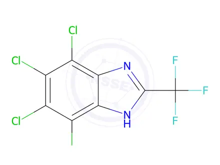 Chemical structure of 4,5,6,7-Tetrachloro-2-(Trifluoromethyl)-1H-Benzimidazole