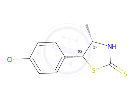 Chemical structure of cis-5-(4-Chlorophenyl)-4-methyl-2-thiazolidinethione
