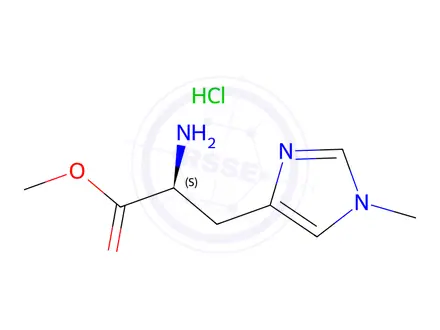 Chemical structure of L-Histidine, 1-methyl-, methyl ester, hydrochloride (1:1)
