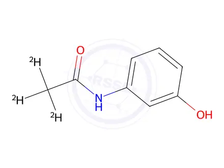 Chemical structure of N-(3-hydroxyphenyl)acetamide-d3