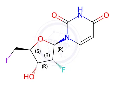 Chemical structure of 2'-Fluoro-5'-iodo deoxyuridine