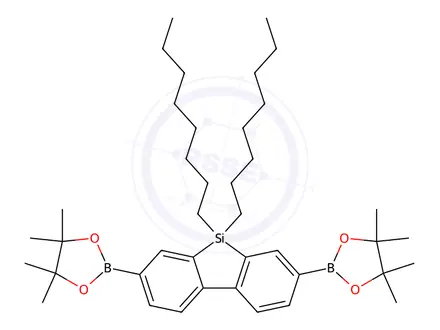 Chemical structure of 5,5-Dioctyl-3,7-bis(4,4,5,5-tetramethyl-1,3,2-dioxaborolan-2-yl)-5H-dibenzo[b,d]silole
