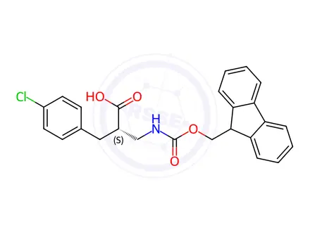 Chemical structure of Fmoc-(S)-3-amino-2-(4-chlorobenzyl)propanoicacid