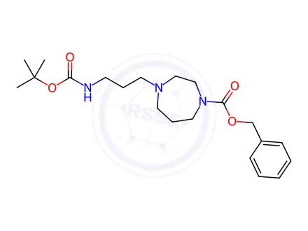 Chemical structure of benzyl 4-(3-((tert-butoxycarbonyl)amino)propyl)-1,4-diazepane-1-carboxylate