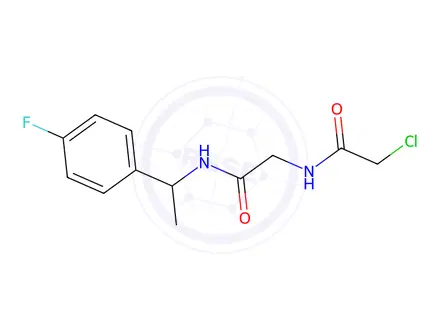 Chemical structure of 2-Chloro-N-({[1-(4-fluorophenyl)ethyl]carbamoyl}methyl)acetamide