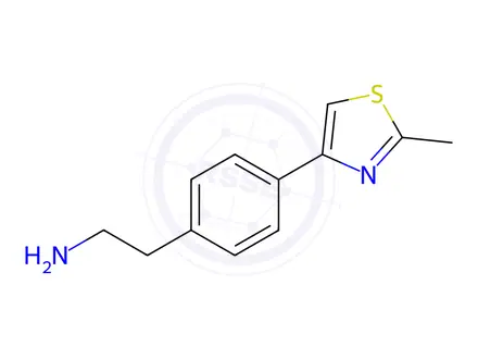 Chemical structure of 2-[4-(2-Methyl-1,3-thiazol-4-yl)phenyl]ethan-1-amine Dihydrochloride