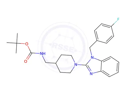 Chemical structure of tert-butyl ((1-(1-(4-fluorobenzyl)-1H-benzo[d]iMidazol-2-yl)piperidin-4-yl)Methyl)carbaMate