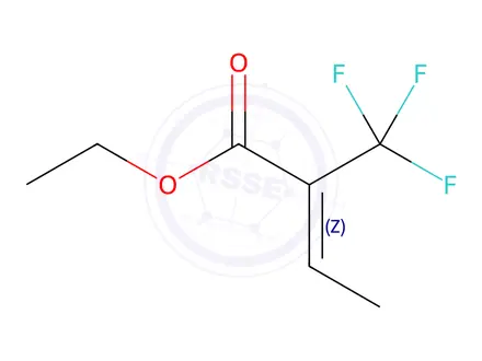 Chemical structure of ethyl 2-(trifluoromethyl)but-2-enoate