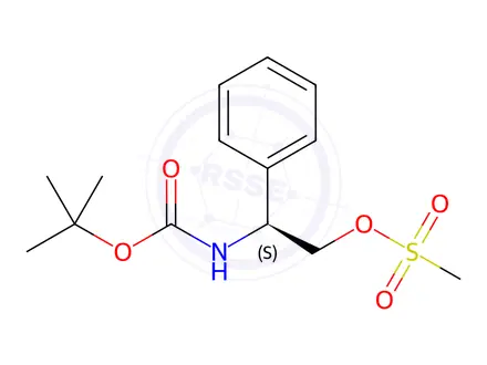 Chemical structure of (S)-2-Phenyl-2-tert-butoxycarbonylaminoethyl methanesulfonate