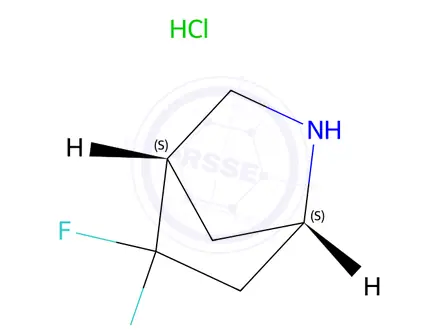Chemical structure of (1S,4S)-5,5-Difluoro-2-azabicyclo[2.2.1]heptane hydrochloride