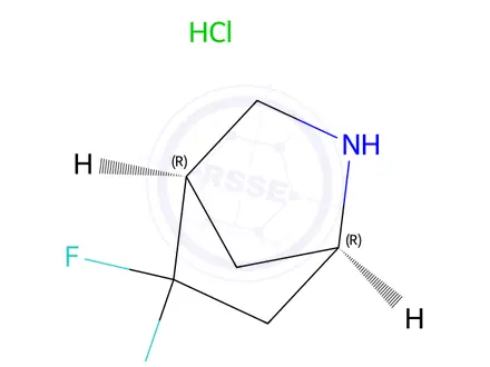 Chemical structure of (1R,4R)-5,5-Difluoro-2-azabicyclo[2.2.1]heptane hydrochloride