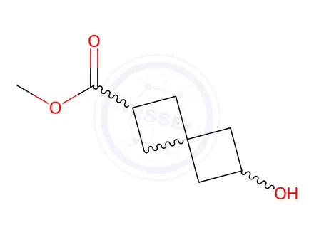 Chemical structure of Spiro[3.3]heptane-2-carboxylic acid, 6-hydroxy-, methyl ester
