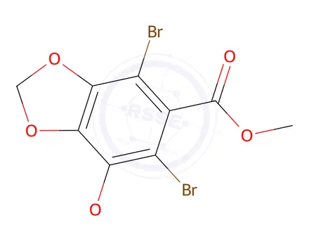 Chemical structure of Methyl 4,6-dibromo-7-methoxybenzo[d][1,3]dioxole-5-carboxylate