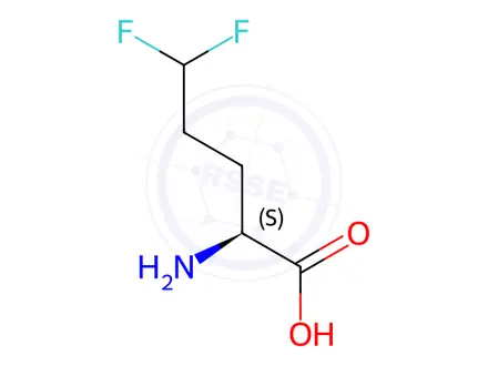 Chemical structure of (S)-2-amino-5,5-difluoropentanoic acid
