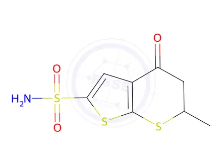 Chemical structure of 6-Methyl-4-oxo-5,6-dihydro-4H-thieno[2,3-b]thiopyran-2-sulfonamide