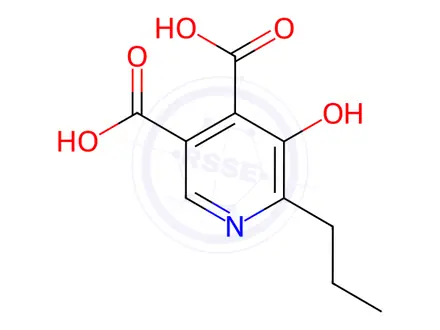 Chemical structure of 3,4-Pyridinedicarboxylic acid, 5-hydroxy-6-propyl-