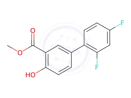 Chemical structure of Methyl 2',4'-difluoro-4-hydroxy-[1,1'-biphenyl]-3-carboxylate