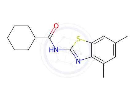 Chemical structure of N-(4,6-Dimethylbenzo[d]thiazol-2-yl)cyclohexanecarboxamide