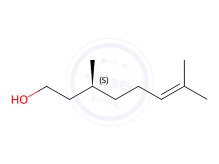 Chemical structure of (S)-(-)-β-Citronellol