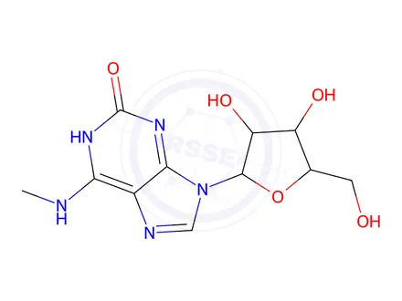 Chemical structure of 6-Methylamino-9-β-D-ribofuranosyl-9H-purin-2(1H)-one